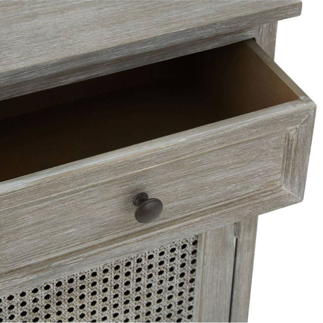 Loxley Antique Grey 2 Cane Doors 2 Drawers Sideboard