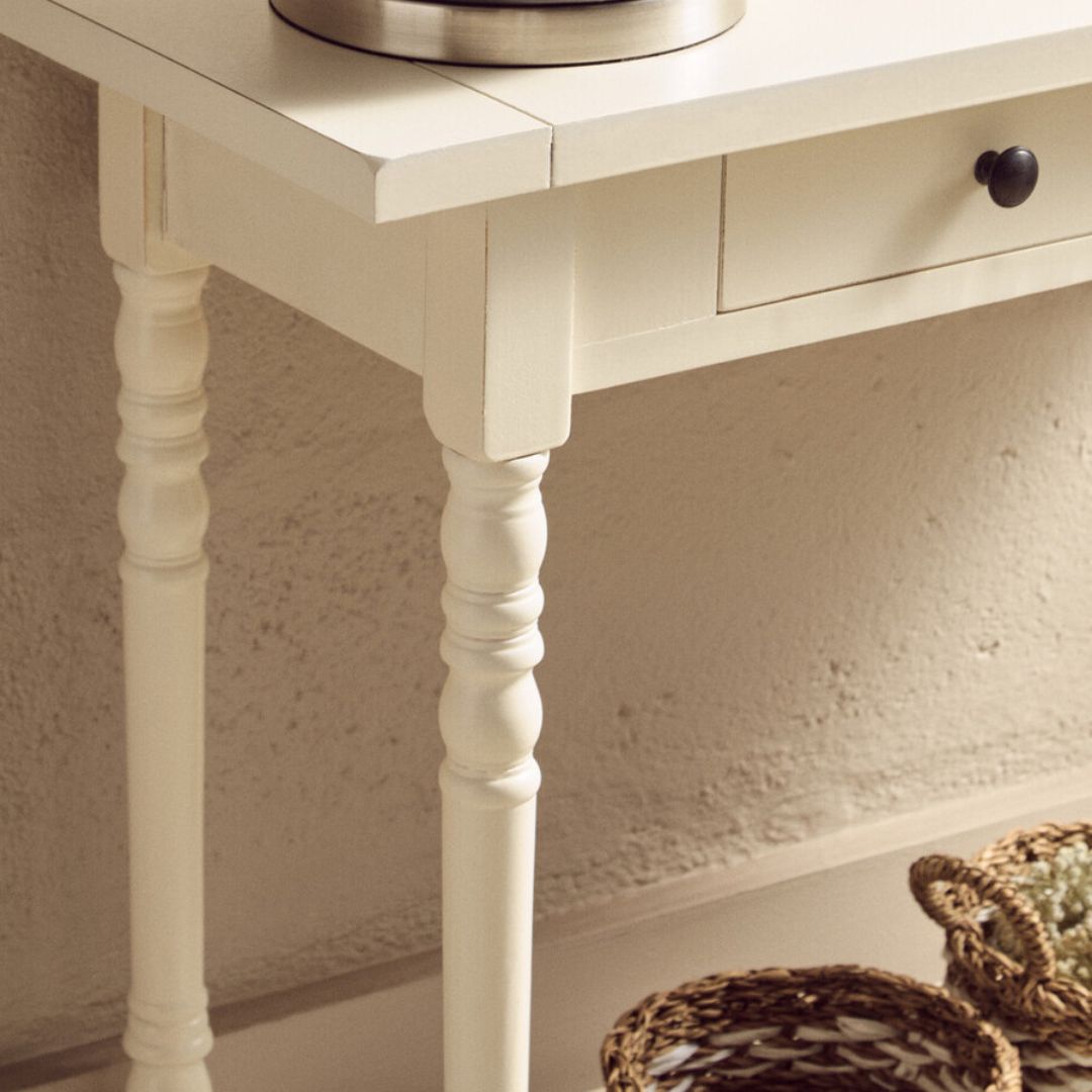 Loxley Ivory White 2 Drawers Console Table