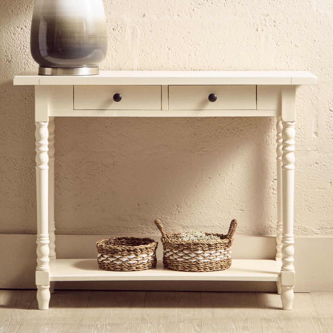 Loxley Ivory White 2 Drawers Console Table