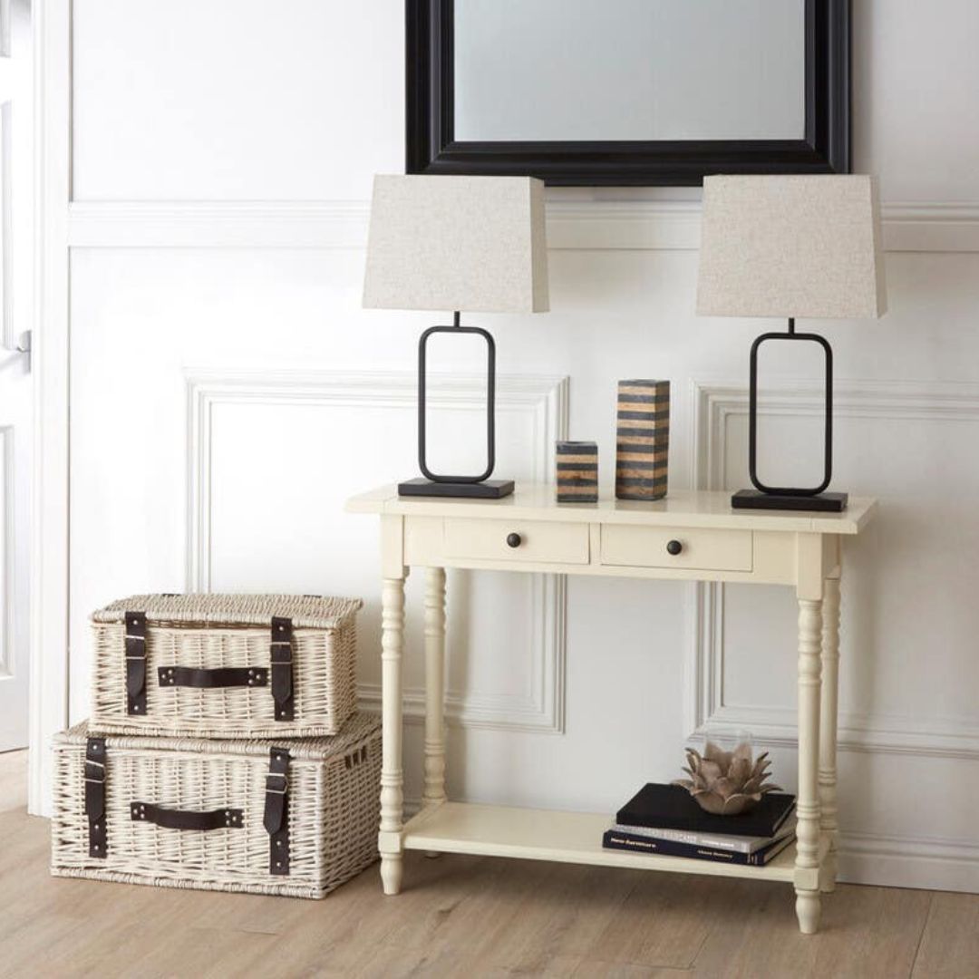 Loxley Ivory White 2 Drawers Console Table
