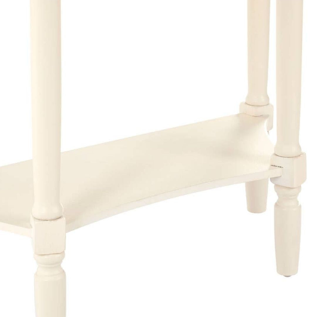 Loxley Antique White Half Moon Console Table with Drawer
