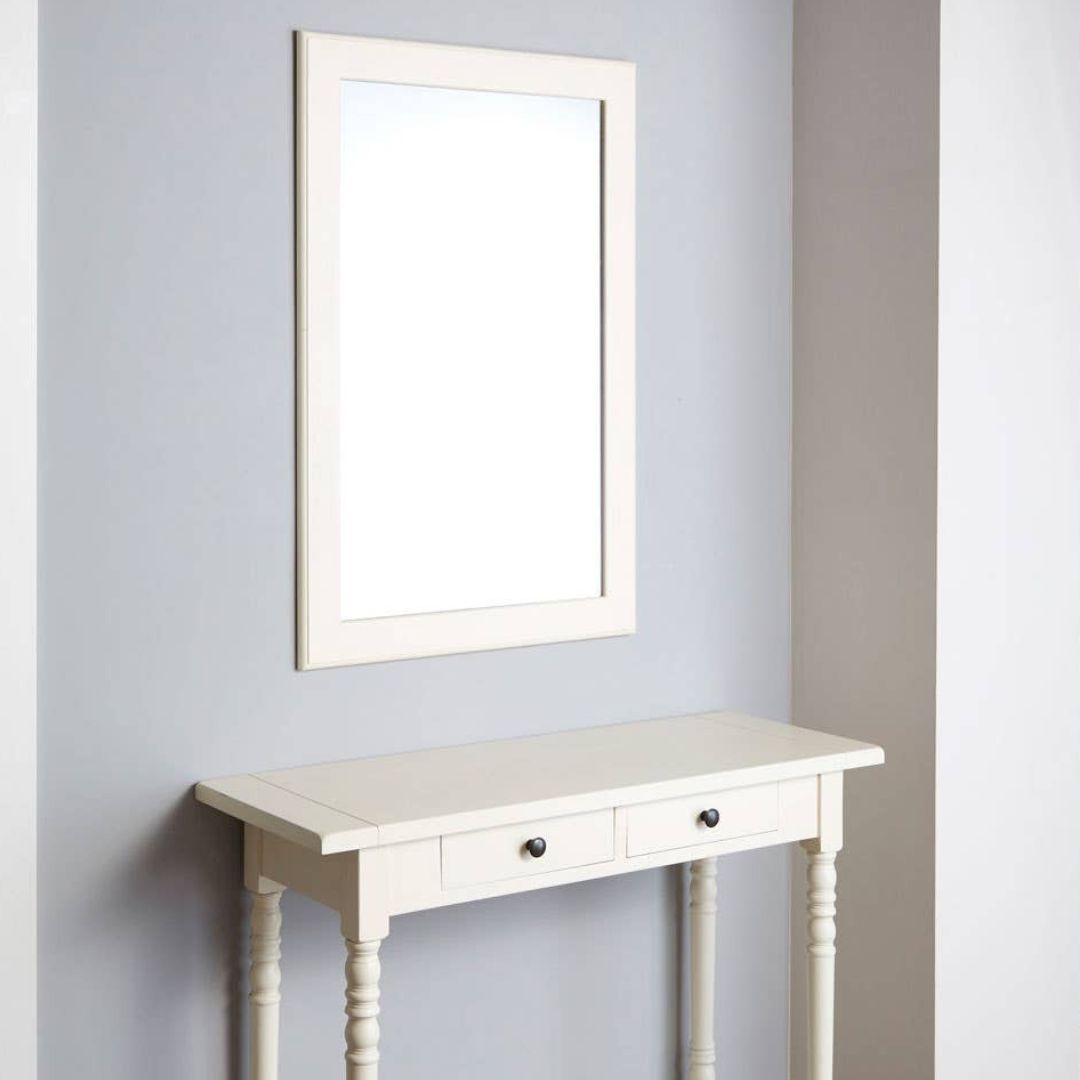 Loxley Antique White Wood Wall Mirror