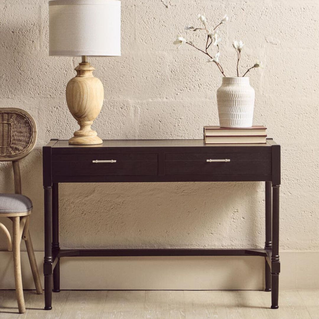 Loxley Black 2 Drawers Desk