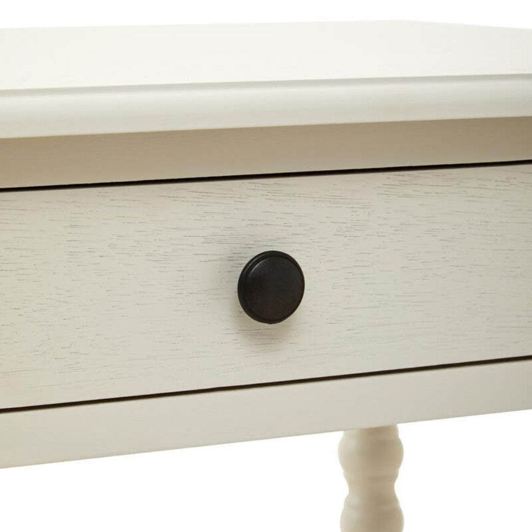 Loxley Ivory 2 Drawers Desk with Bobble Legs
