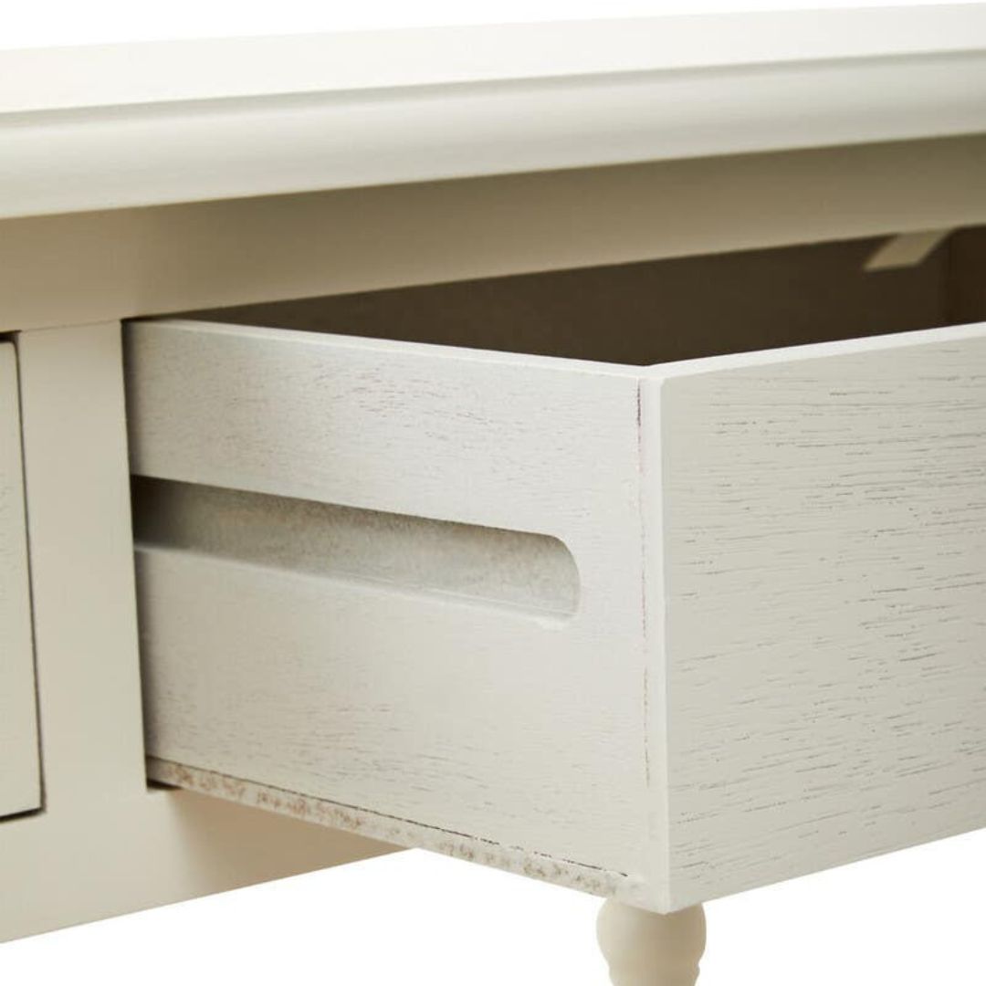 Loxley Ivory 2 Drawers Desk with Bobble Legs