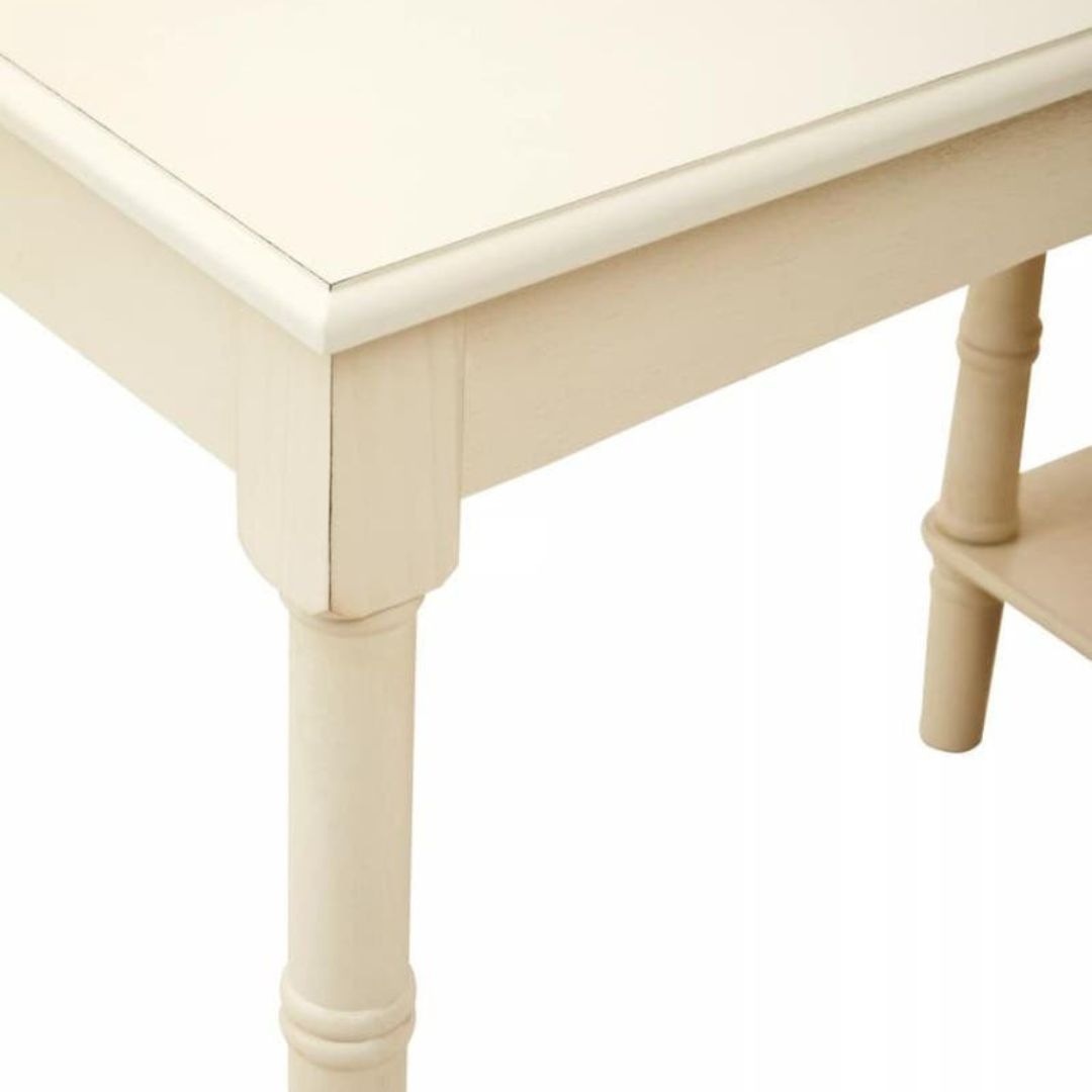 Loxley Ivory Desk with Drawer and Shelves