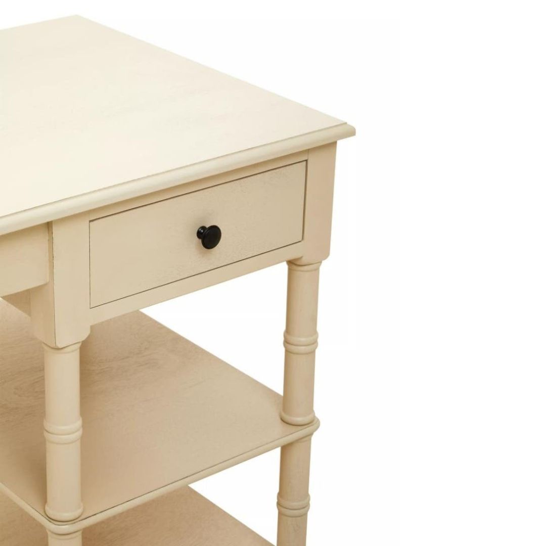 Loxley Ivory Desk with Drawer and Shelves