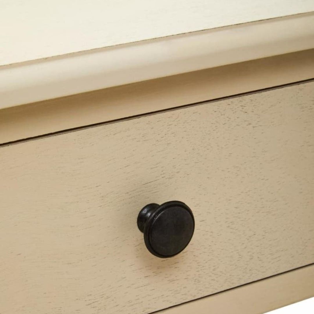 Loxley Ivory Desk with Drawer and Shelves