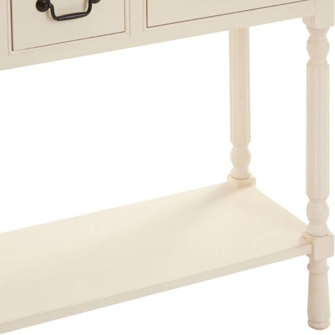 Loxley Ivory White  3 Drawers Console Table