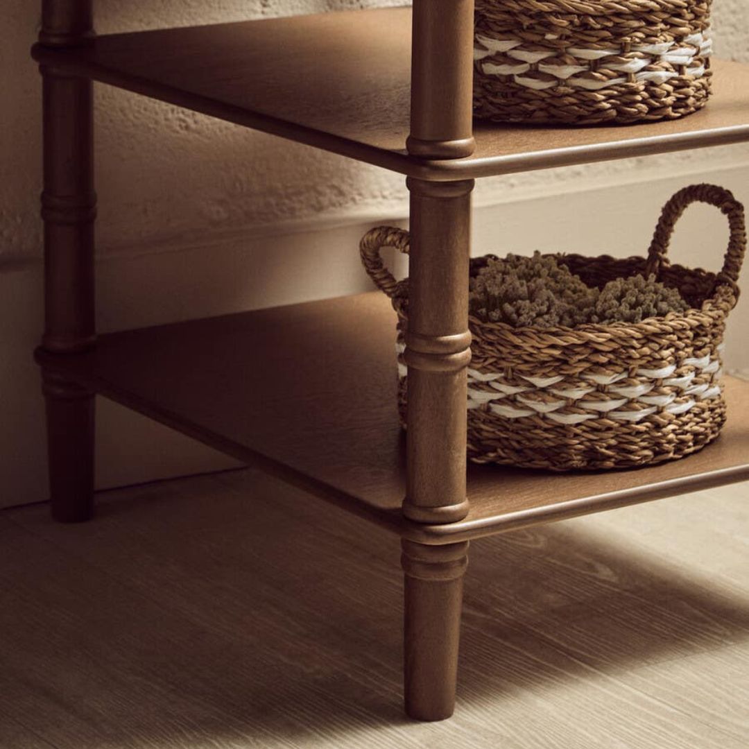 Loxley Natural Desk with Drawer and Shelves