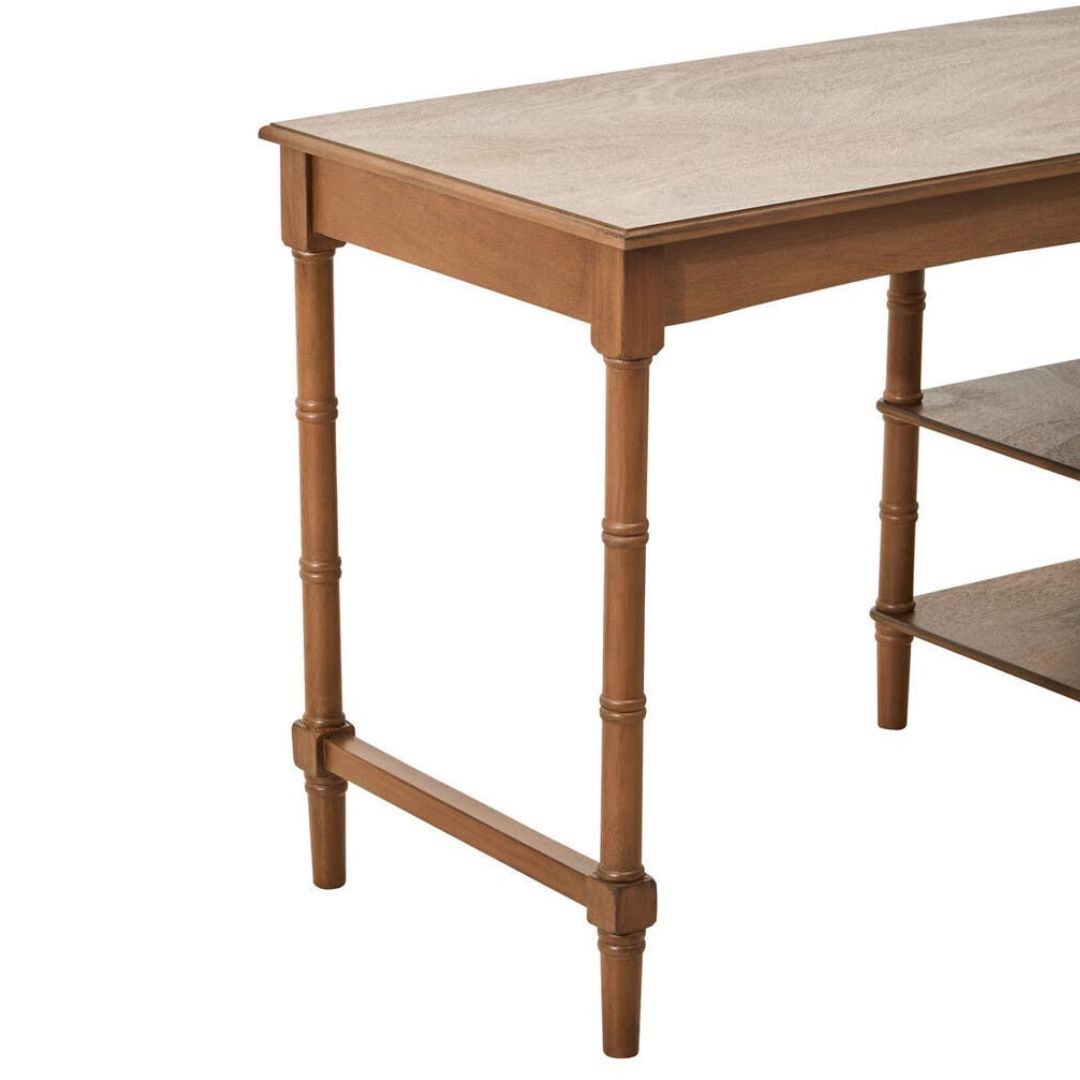 Loxley Natural Desk with Drawer and Shelves