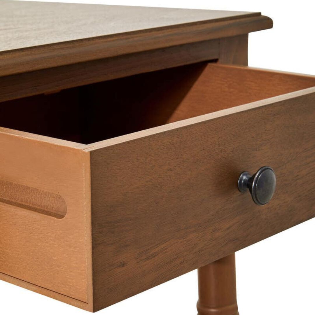 Loxley Natural Desk with Drawer and Shelves