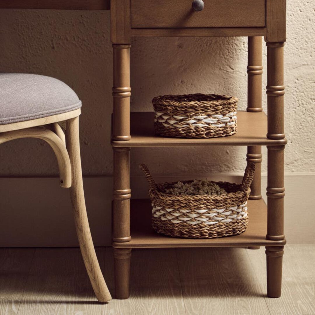 Loxley Natural Desk with Drawer and Shelves