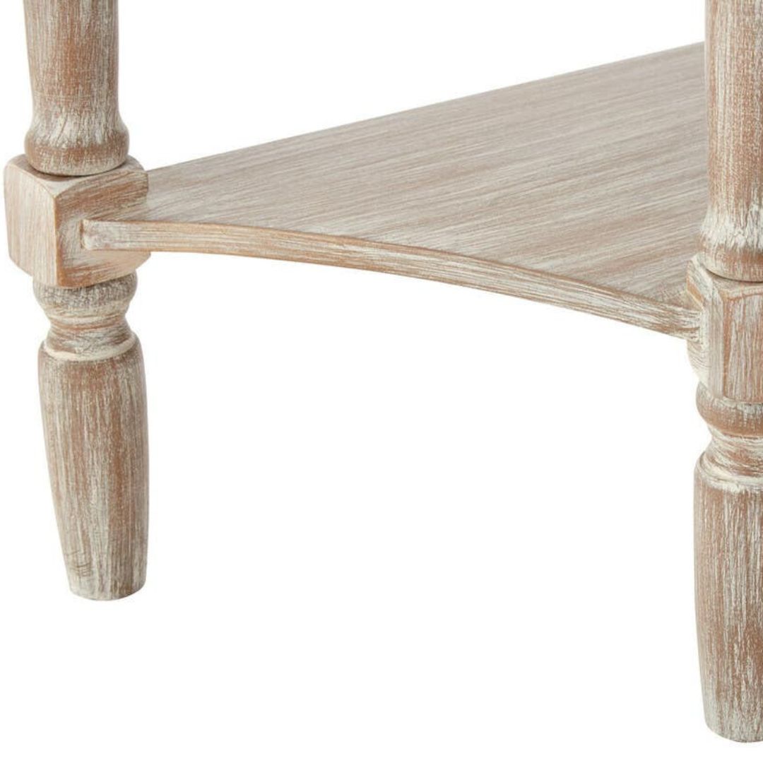 Loxley Natural Wash Half Moon Console Table with Drawer