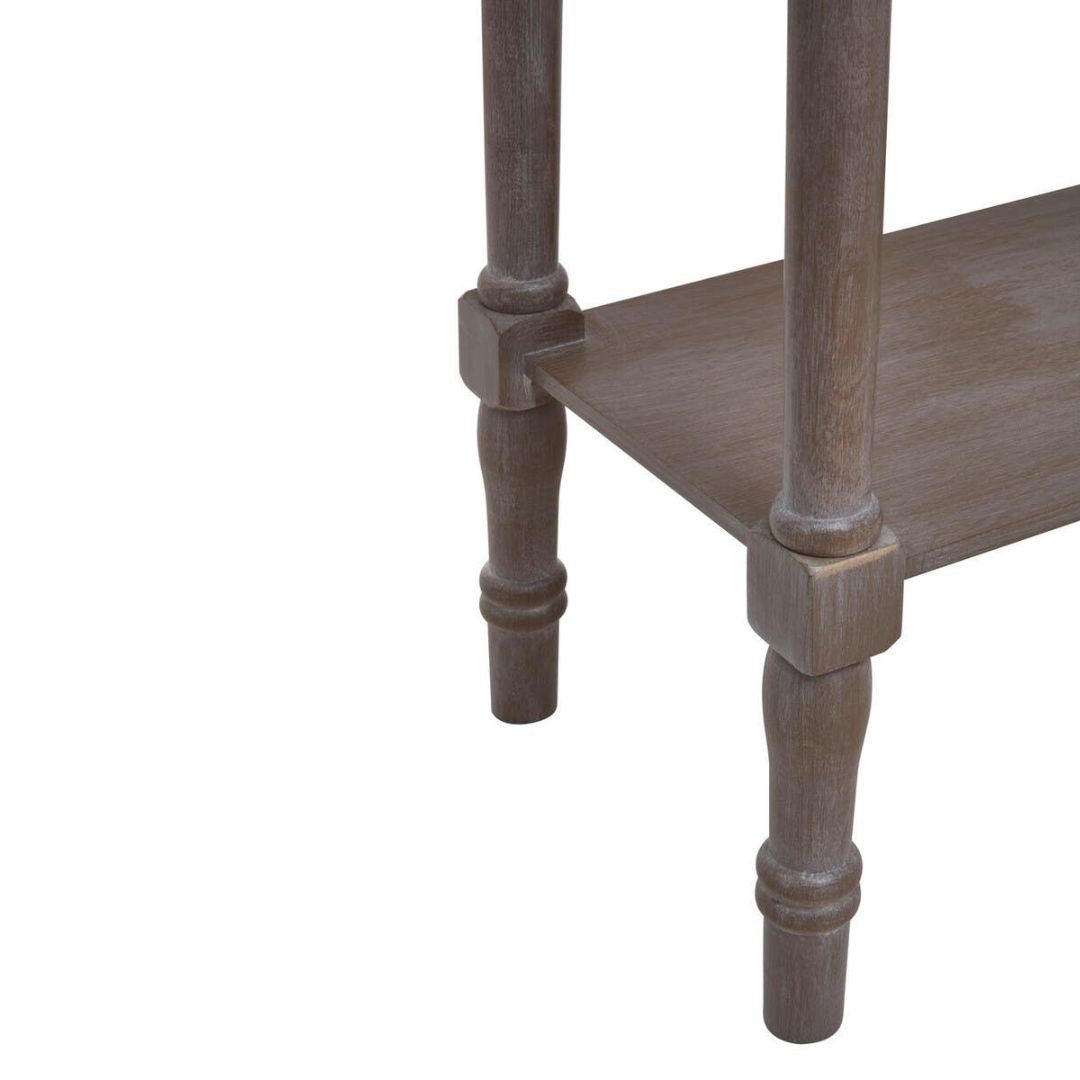 Loxley Natural Wash Rectangular Console Table with Shelf