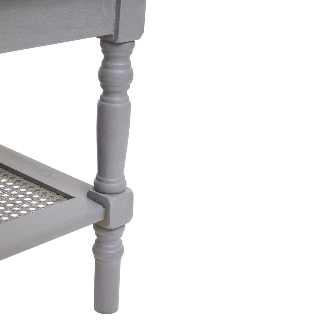 Loxley Slate Grey Coffee Table with Cane Shelf