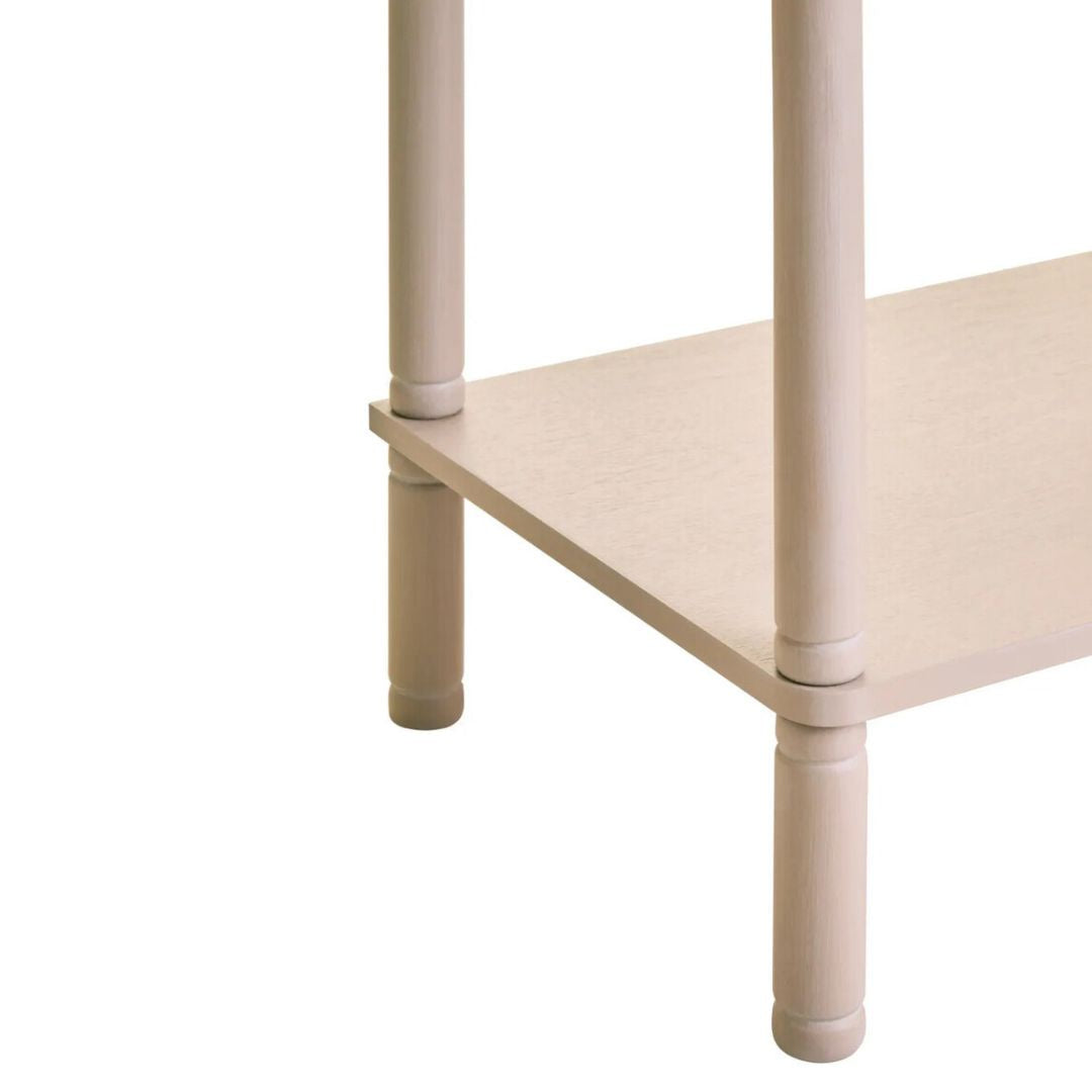 Loxley Taupe Side Table with Reed Single Drawer
