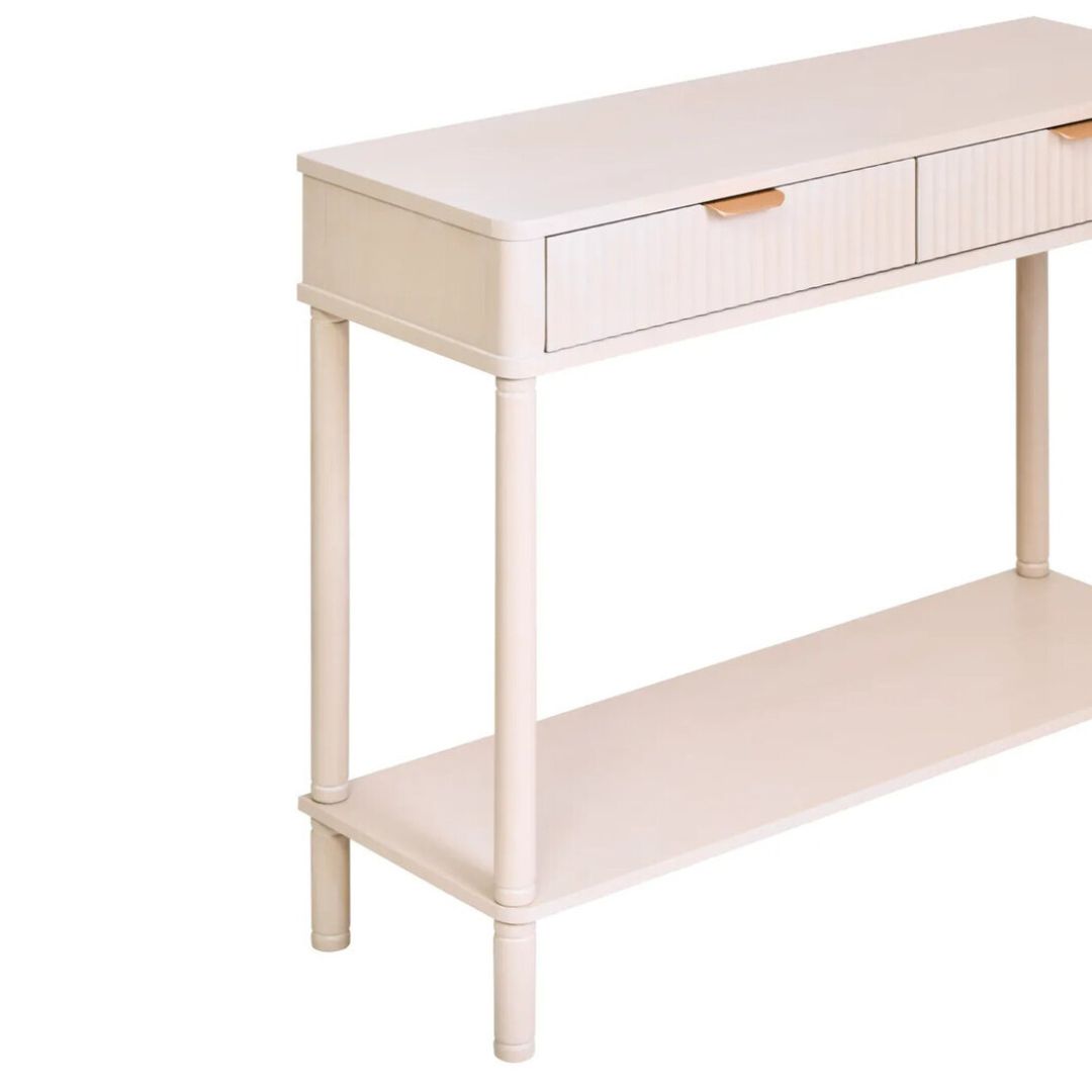 Loxley Taupe Reed 2 Drawers Console Table