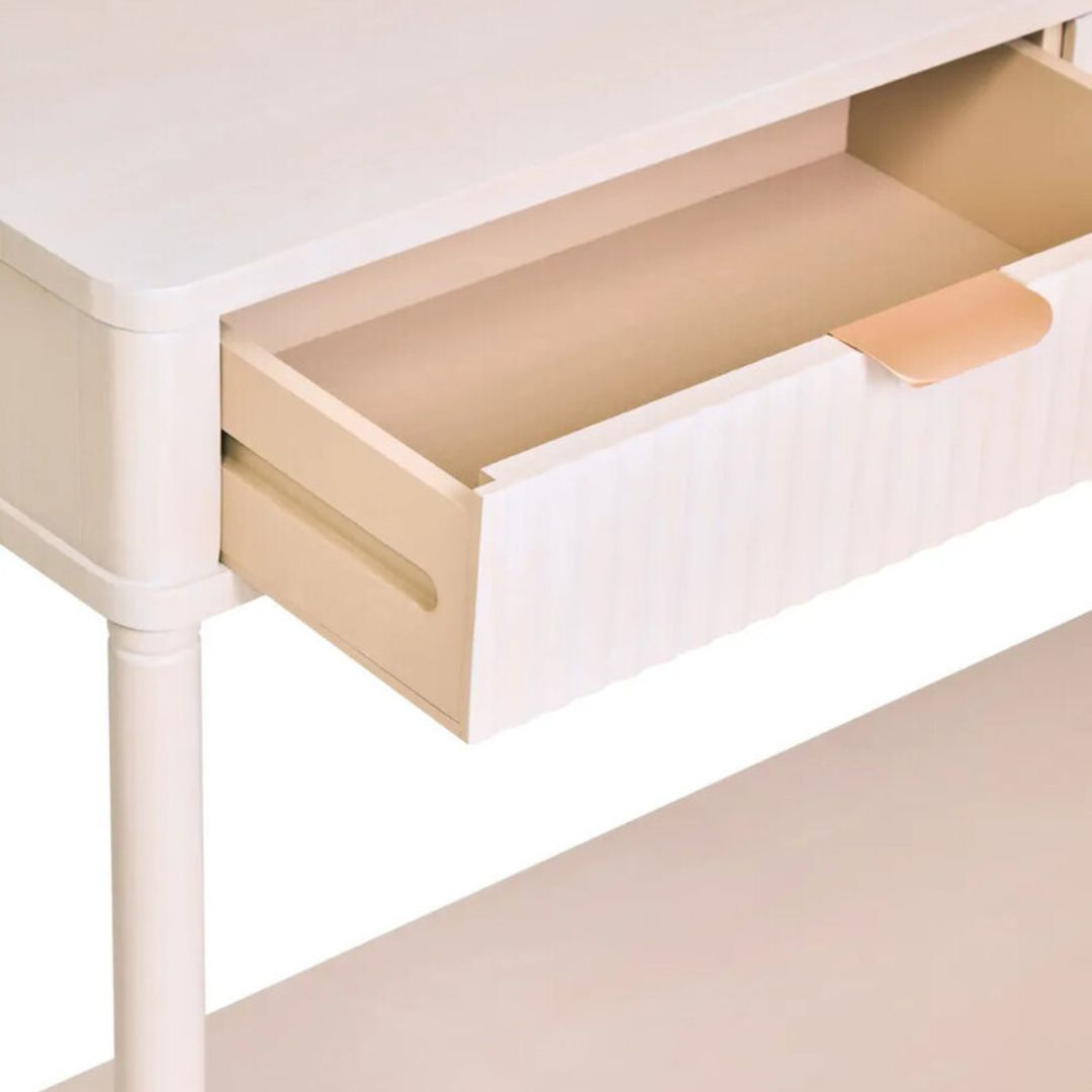 Loxley Taupe Reed 2 Drawers Console Table