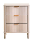 Loxley Taupe Reed 3 Drawers Bedside Table