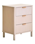 Loxley Taupe Reed 3 Drawers Bedside Table