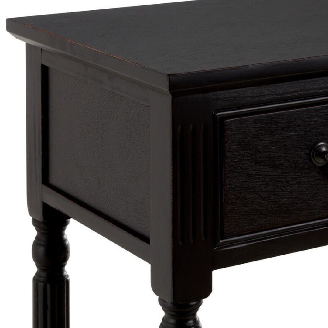 Loxley Vintage Black 3 Drawers Console Table