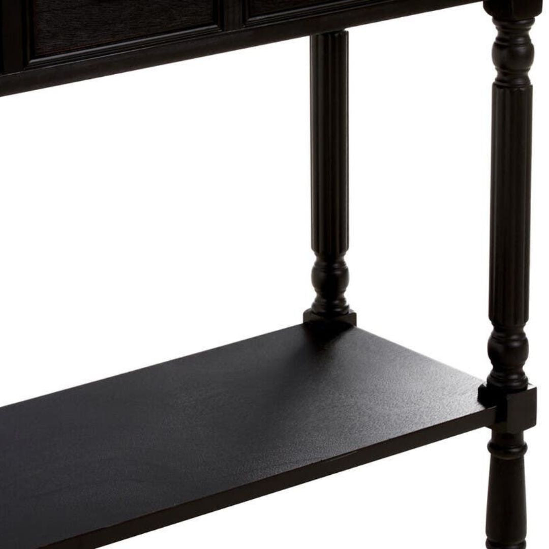 Loxley Vintage Black 3 Drawers Console Table