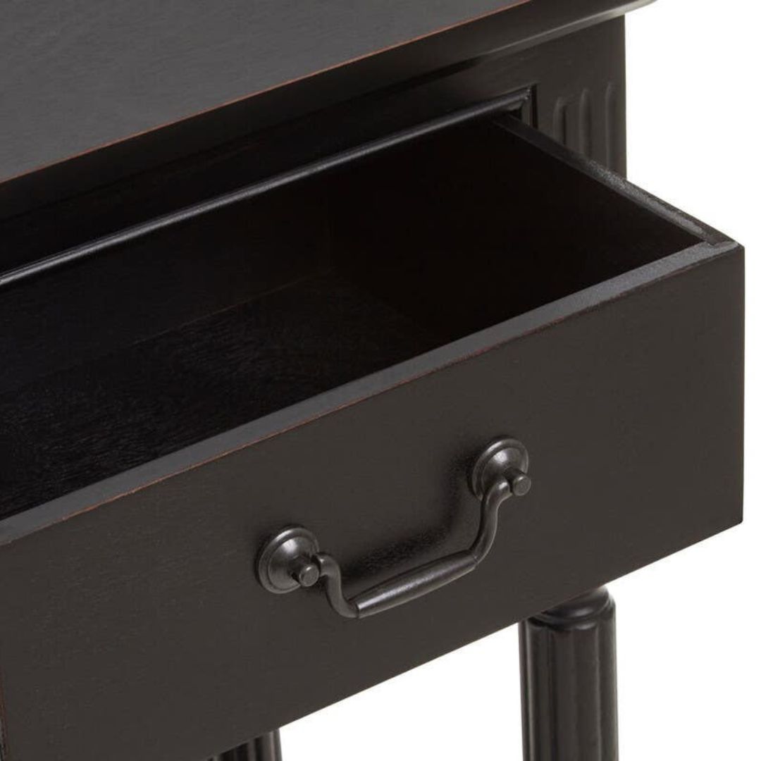 Loxley Vintage Black 3 Drawers Console Table