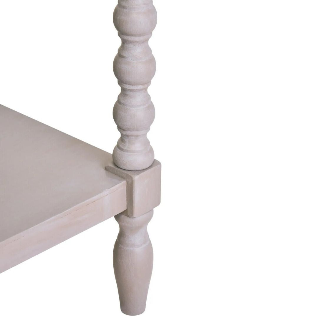 Loxley Vintage Grey Bobble Console Table with 2 Drawers