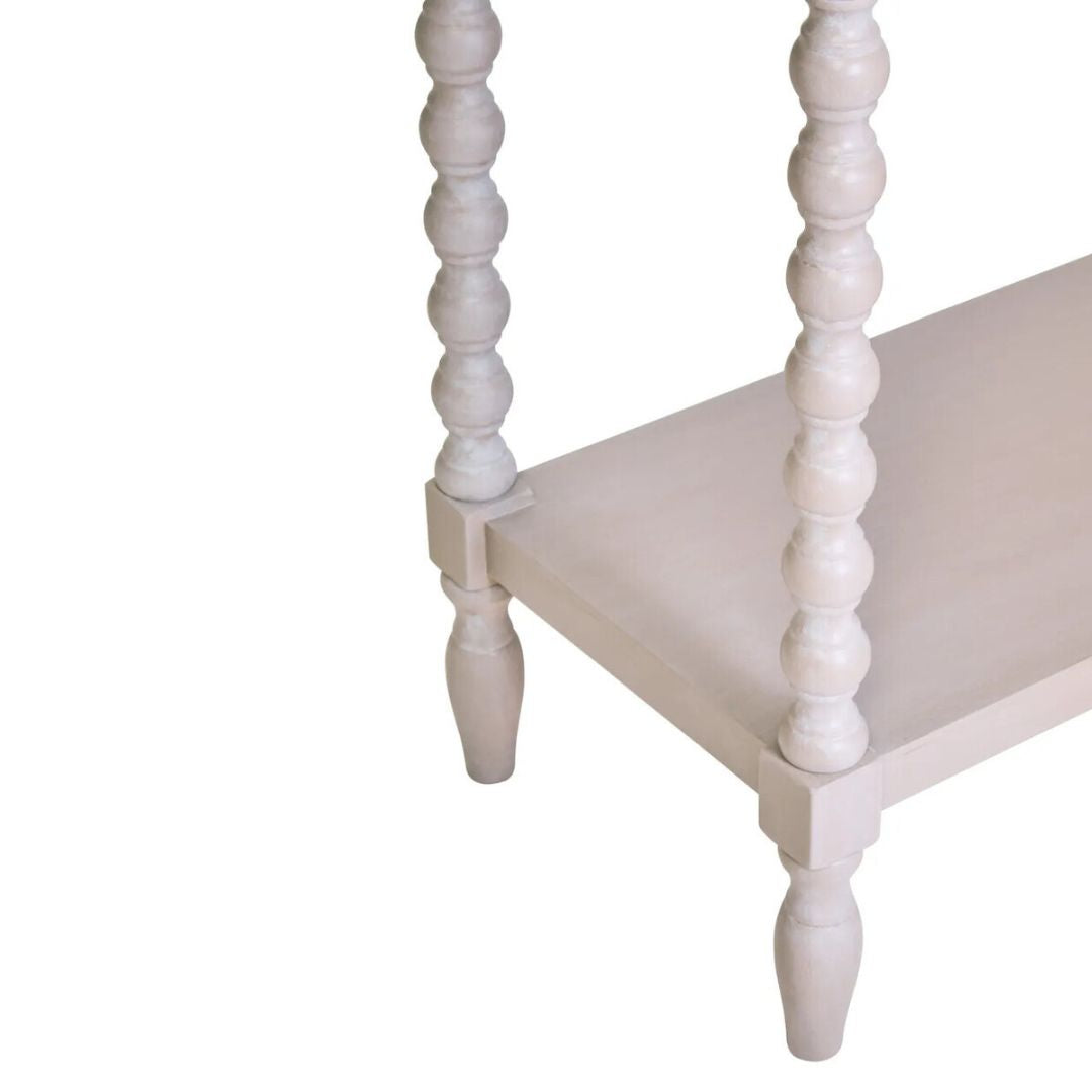Loxley Vintage Grey Bobble Console Table with 2 Drawers