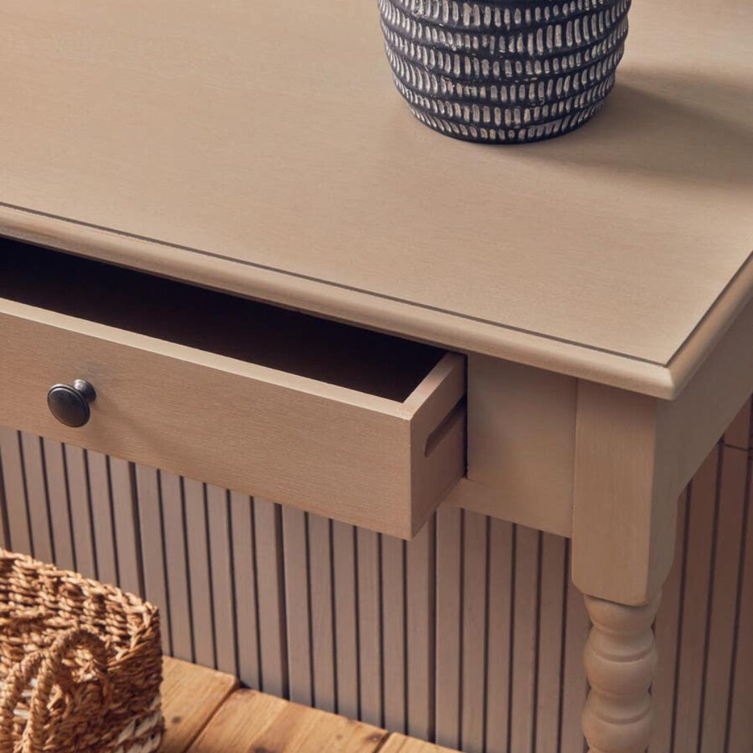 Loxley Vintage Grey 2 Drawers Desk with Bobble Legs