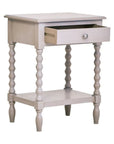 Loxley Vintage Grey Bobble Side Table with Drawer
