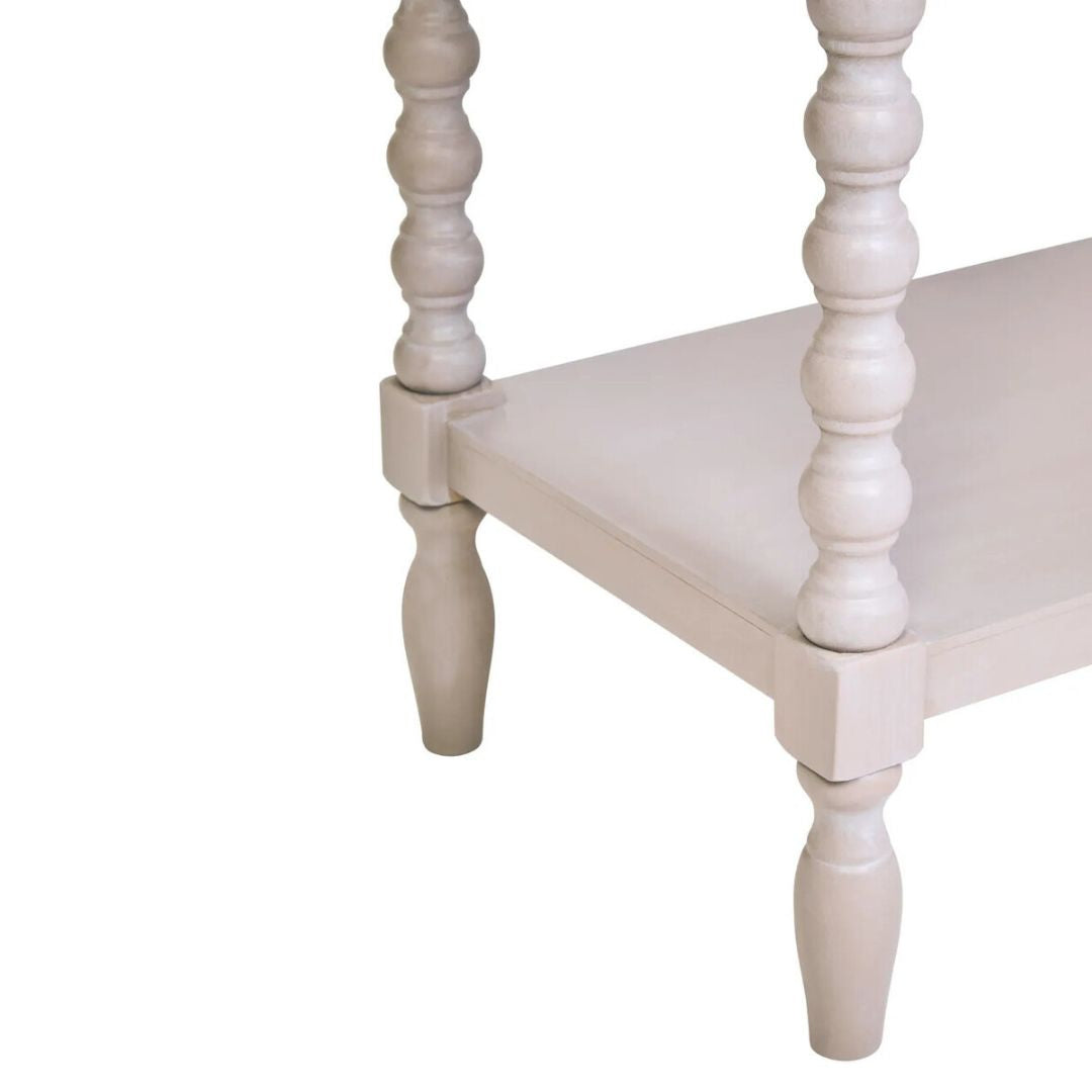 Loxley Vintage Grey Bobble Side Table with Drawer