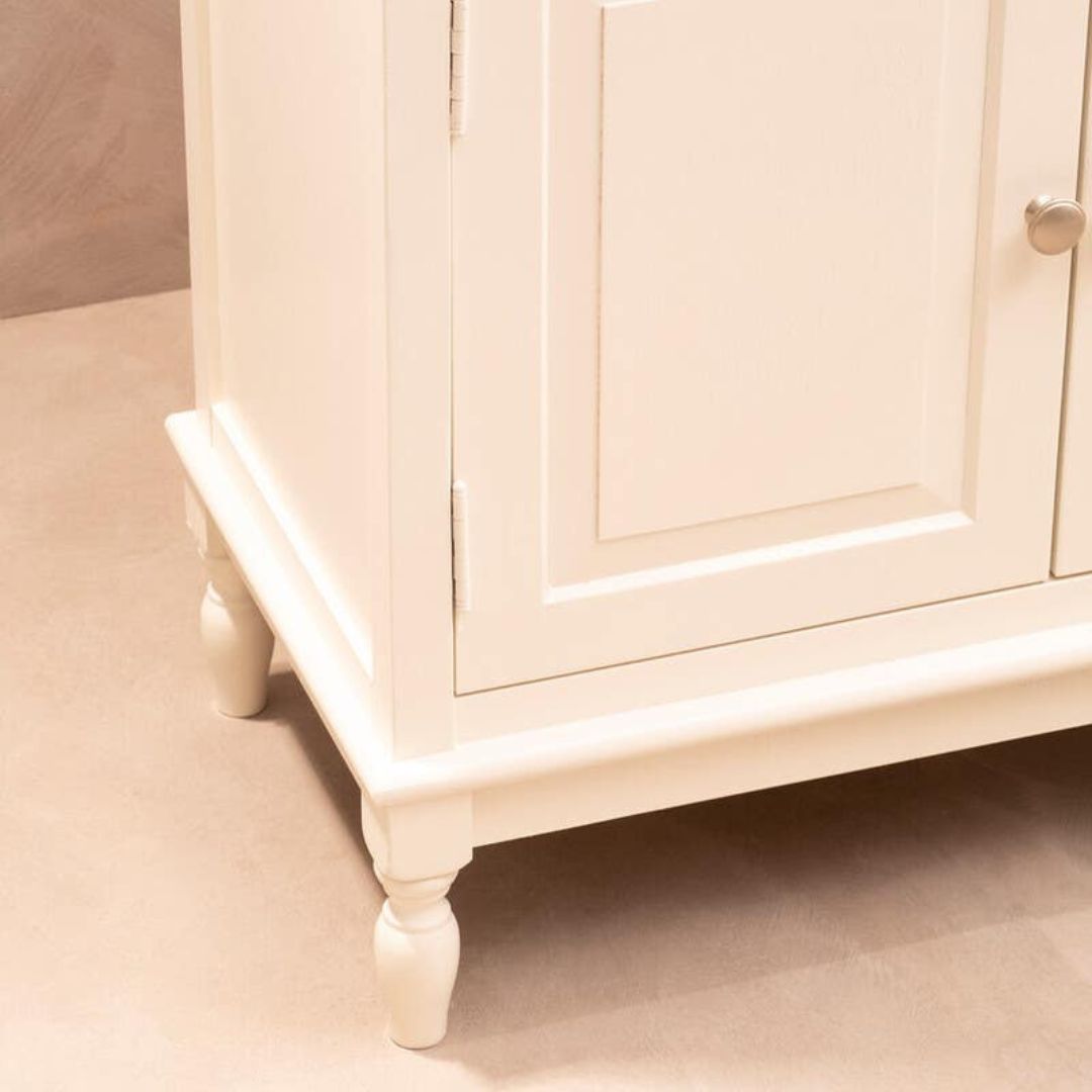 Loxley White 2 Doors 2 Drawers Sideboard with Natural Top