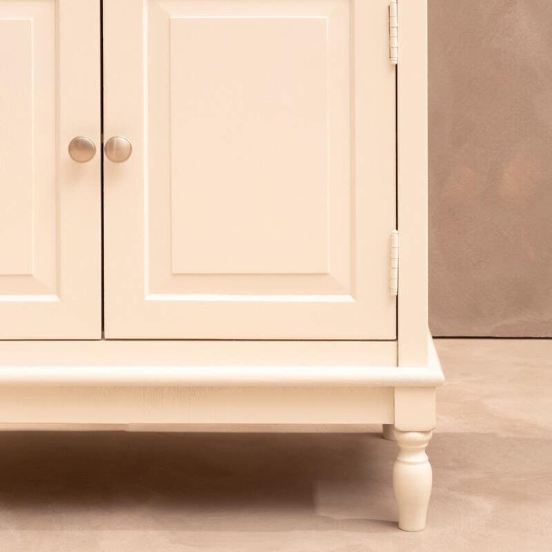 Loxley White 2 Doors 2 Drawers Sideboard with Natural Top