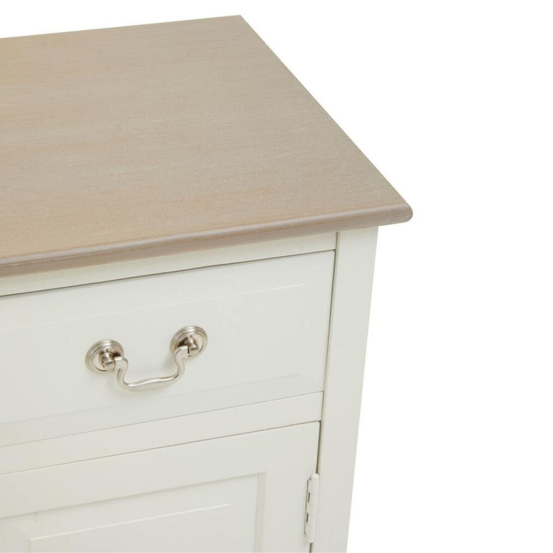 Loxley White 2 Doors 2 Drawers Sideboard with Natural Top