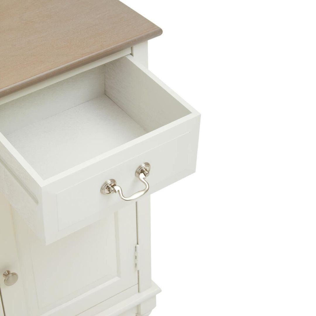 Loxley White 2 Doors 2 Drawers Sideboard with Natural Top