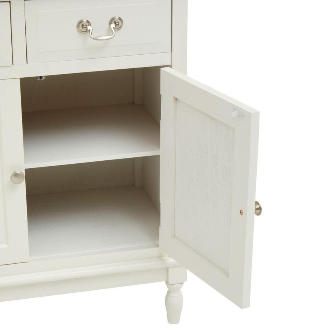 Loxley White 2 Doors 2 Drawers Sideboard with Natural Top