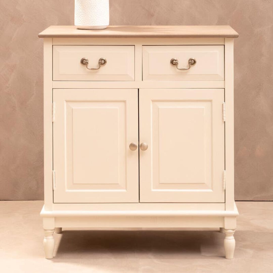 Loxley White 2 Doors 2 Drawers Sideboard with Natural Top