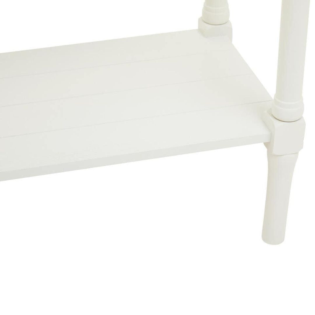 Loxley White 2 Drawers Console Table with Natural Top