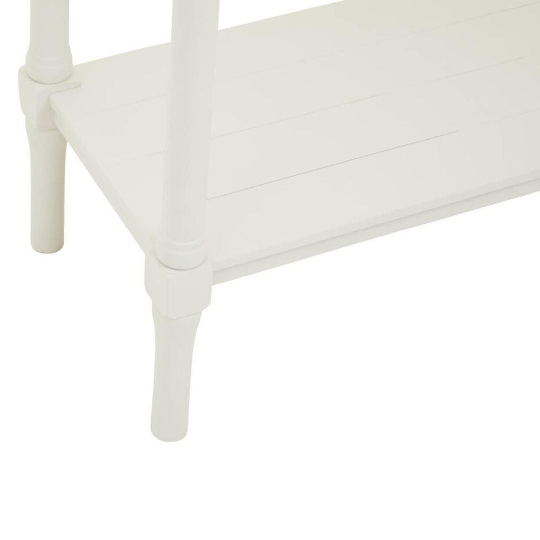 Loxley White 4 Drawers Console Table with Natural Top