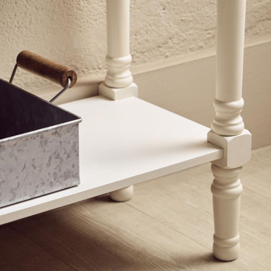 Loxley White 2 Drawers Console Table with Textured Fronts