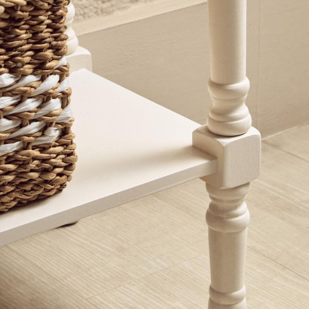 Loxley White 3 Drawers Console Table with Textured Fronts