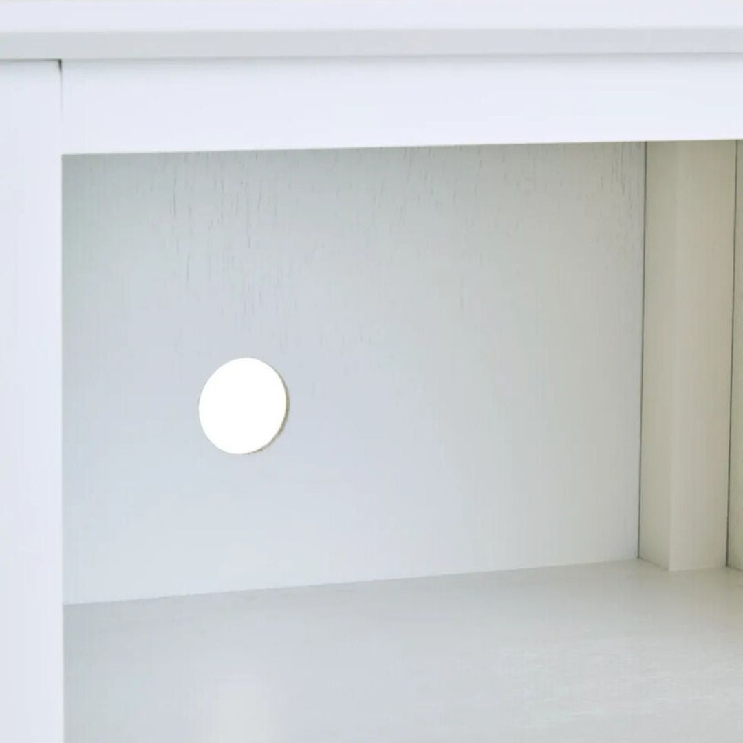 Loxley White Bedside Table with 2 Drawers &amp; Shelf
