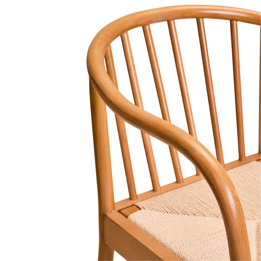 Lumi Natural Rope Seat Dining Chair – Beech Wood Frame