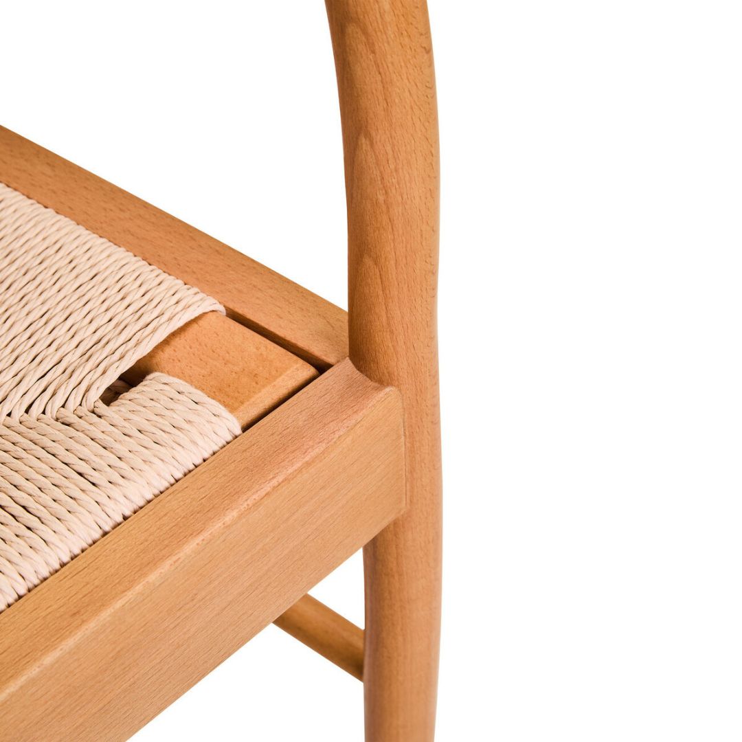 Lumi Natural Rope Seat Dining Chair – Beech Wood Frame