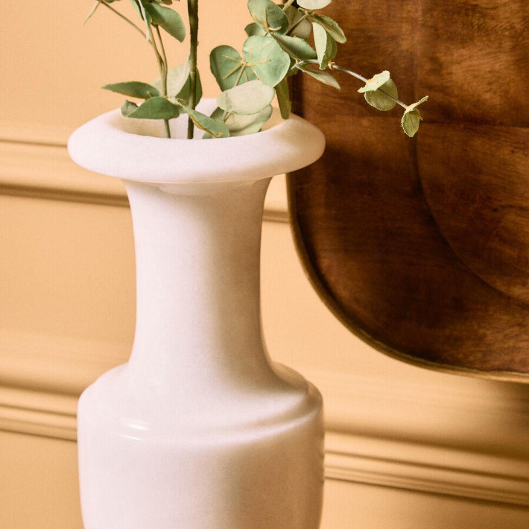 Lunor White Marble Urn Vase