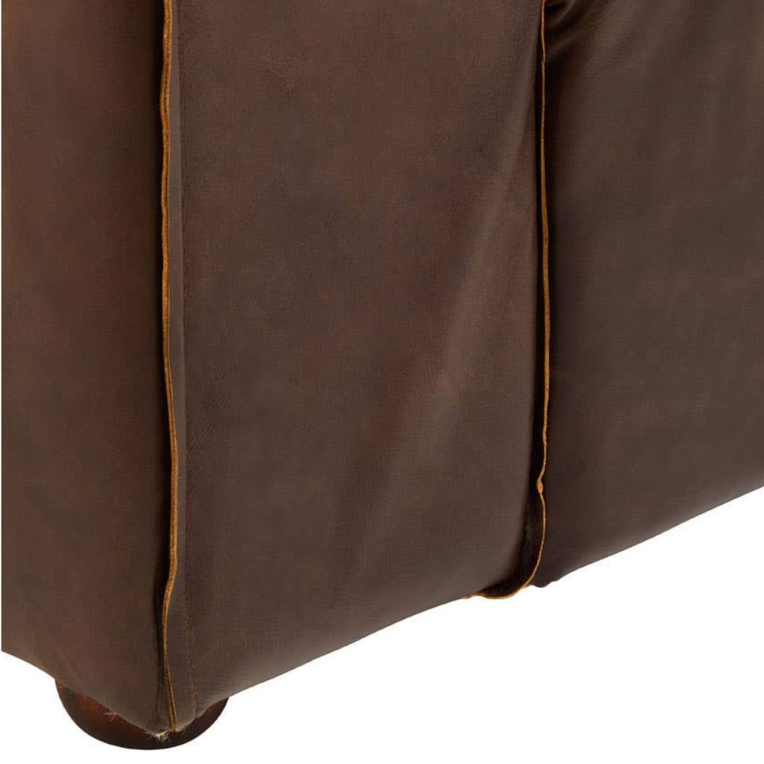 Montclair Antique Brown Genuine Leather 3-Seater Sofa - INSIDE HOUSE