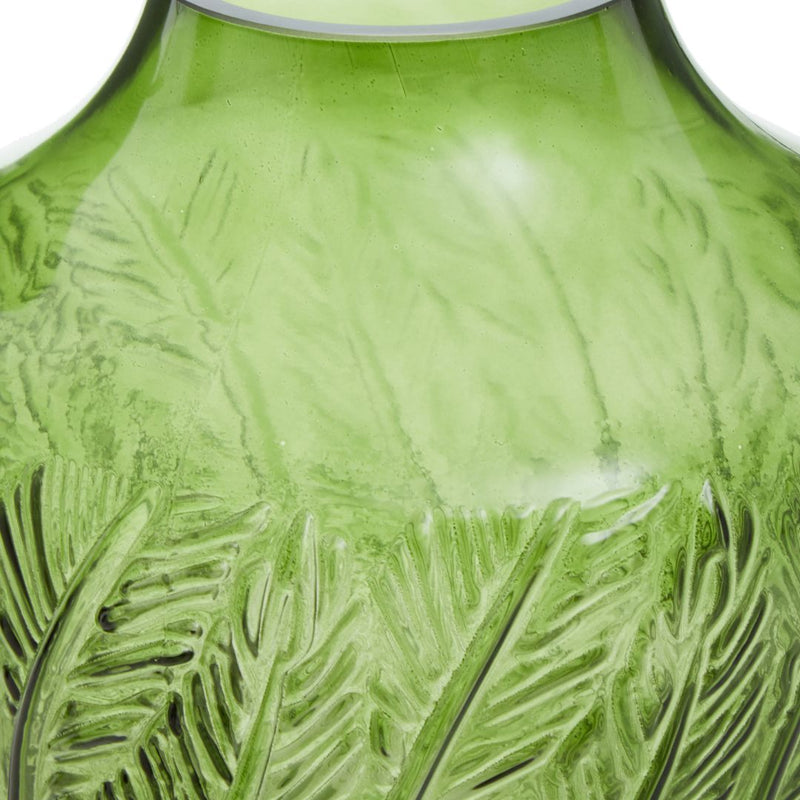 Leaf Large Botanical Green Glass Vase