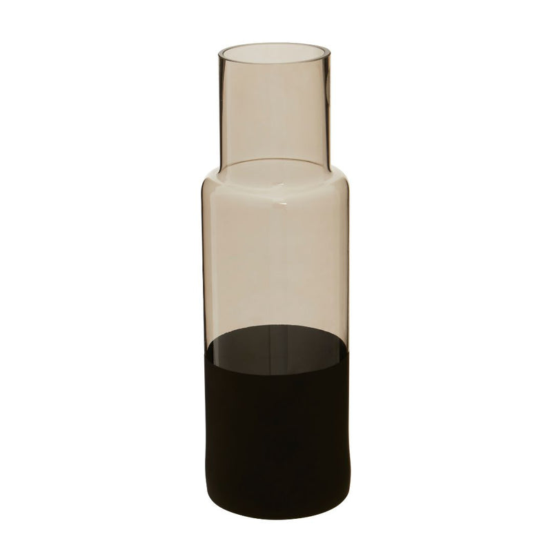 Minstral Matte Black Bottle Vase with A Smokey Top